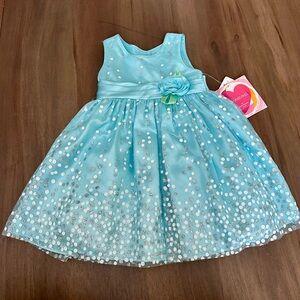 Youngland Blue Polka Dot Dress